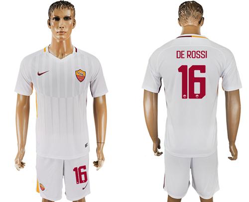 Roma #16 De Rossi Away Soccer Club Jersey - Click Image to Close
